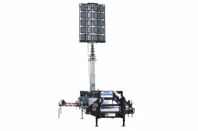 Larson Electronics 65' Self-contained Megatower™ on Skid Mount - (20) 500W LEDs - Auto Retract|Sync'd Controls -Anchors