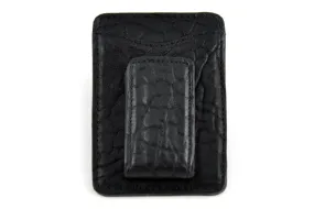 Leather Money Clip Wallet - Buffalo - Onyx Black