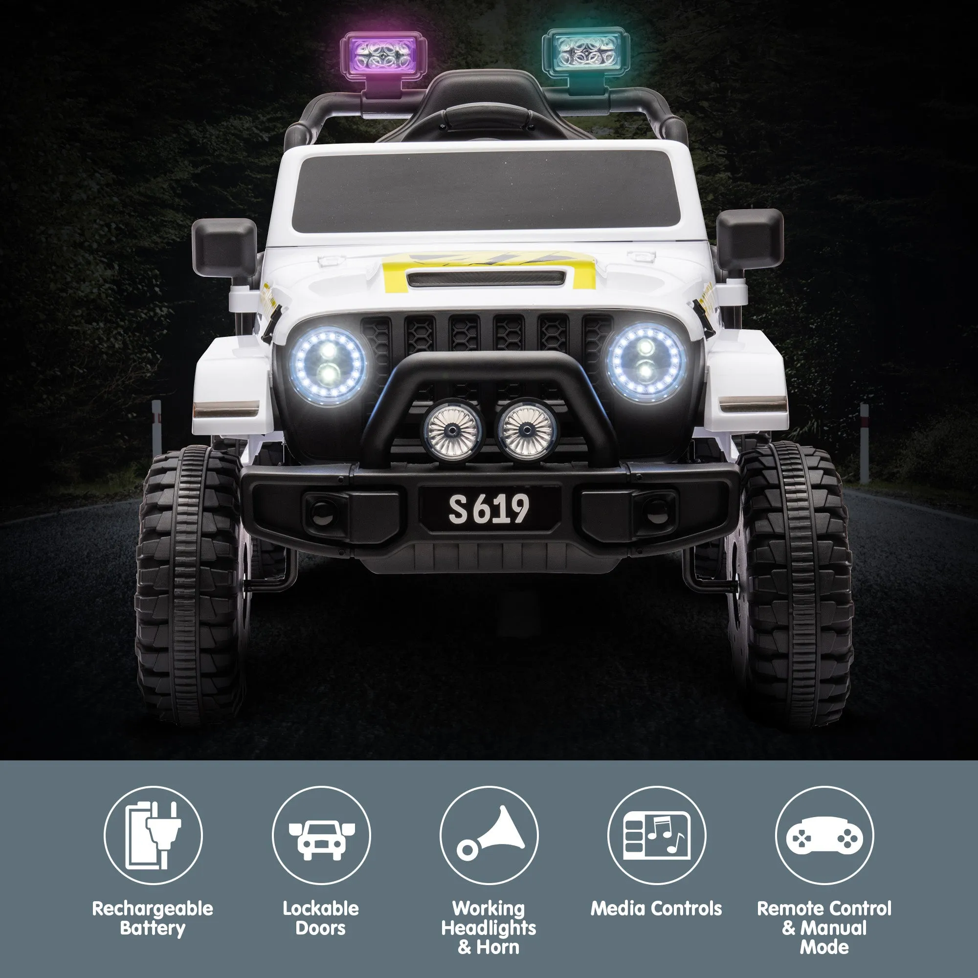 LED Lights All-Wheel Drive Electric Ride On Car 2-5km/h - Kahuna