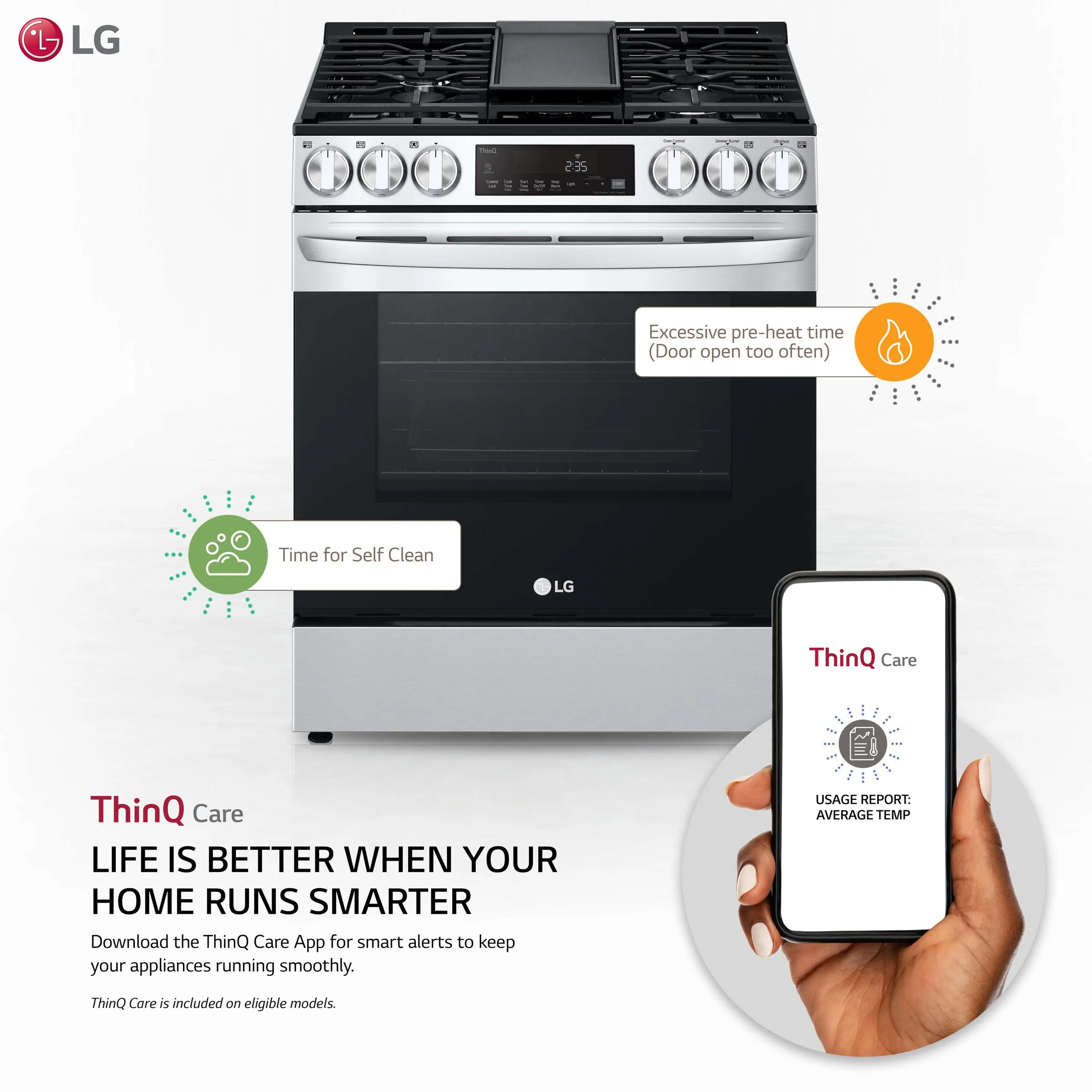 Lg LSGL5833F 5.8 cu ft. Smart Wi-Fi Enabled Fan Convection Gas Slide-in Range with Air Fry & EasyClean®