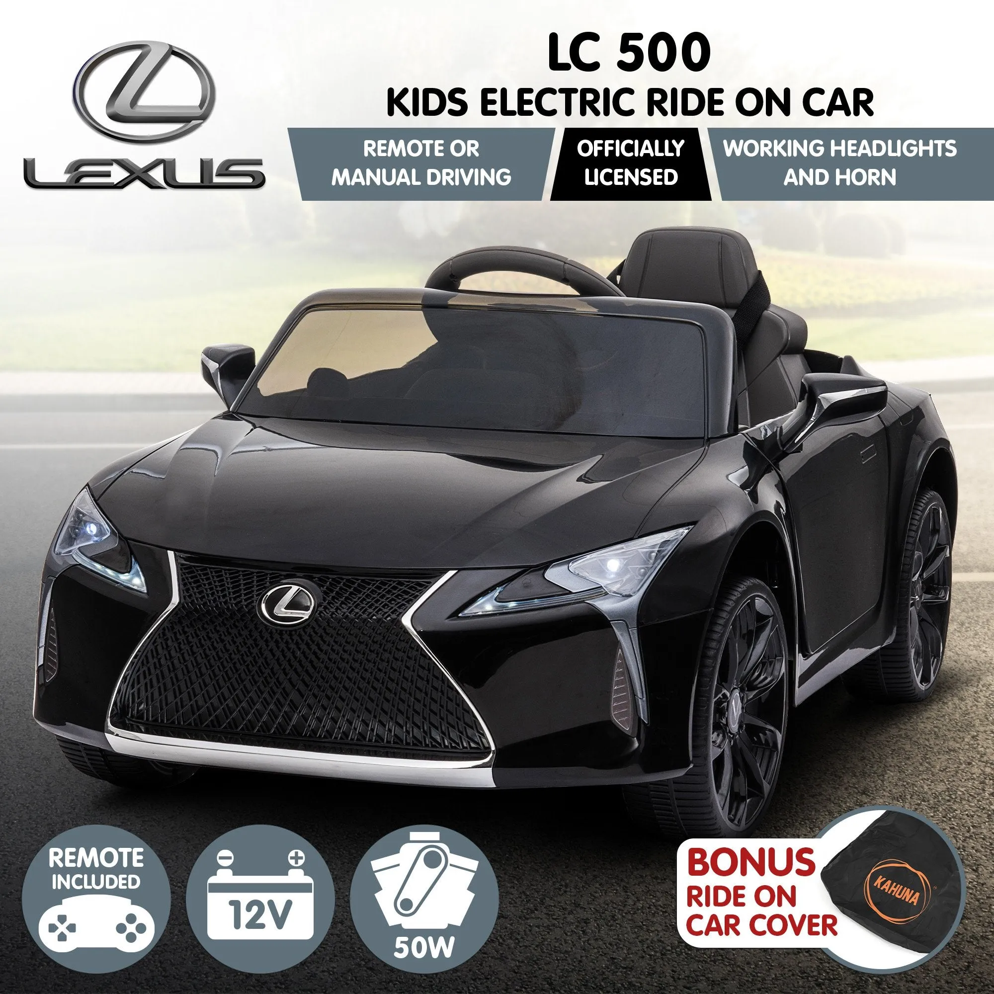 Licensed Lexus LC 500 Kids Electric Car, LED Lights, Remote