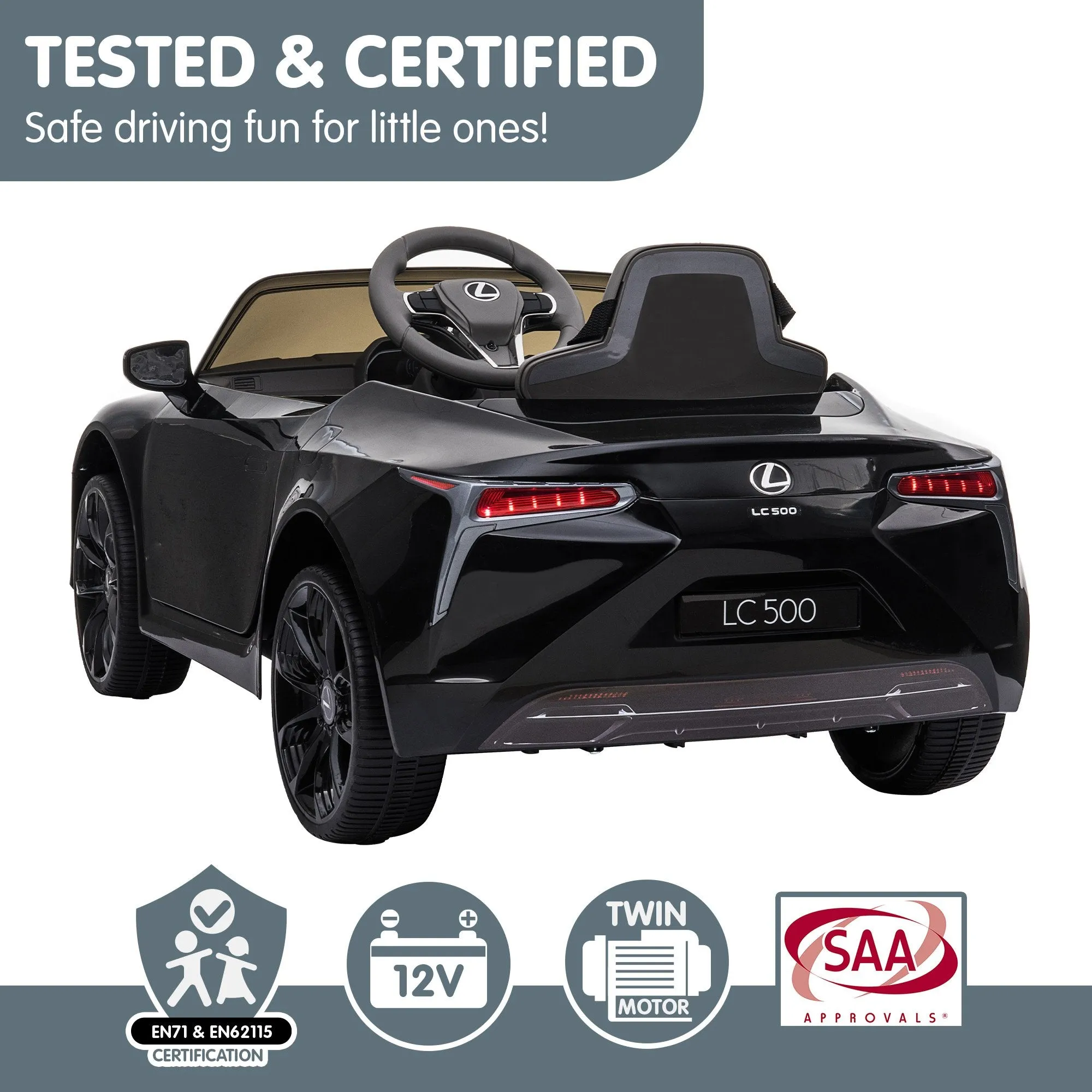 Licensed Lexus LC 500 Kids Electric Car, LED Lights, Remote