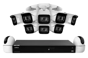 Lorex Fusion 4K (16 Camera Capable) 3TB Wired NVR System with 8 IP Bullet Cameras and Two 2K Pan-Tilt Cameras