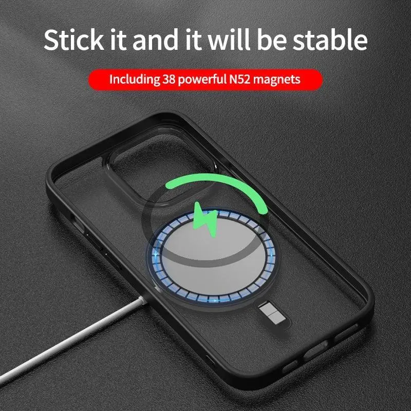 Luxury Magnetic iPhone Case: Secure Wireless Charging & Shockproof Protection