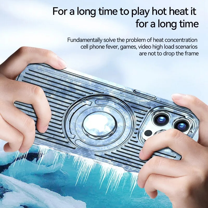 Magnetic Heat Dissipation Phone Case With Hidden Stand Ring Holder For IPhone