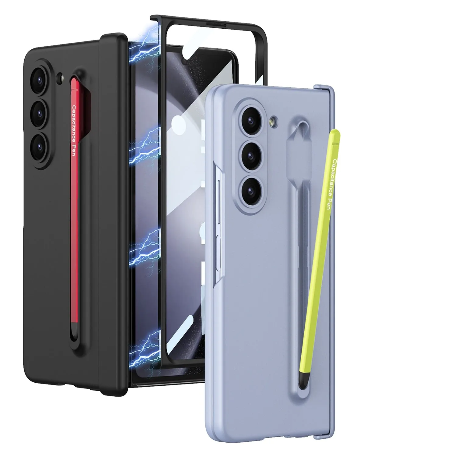 Magnetic Hinge Phone Case With Touch Pen For Samsung Galaxy Z Fold 5