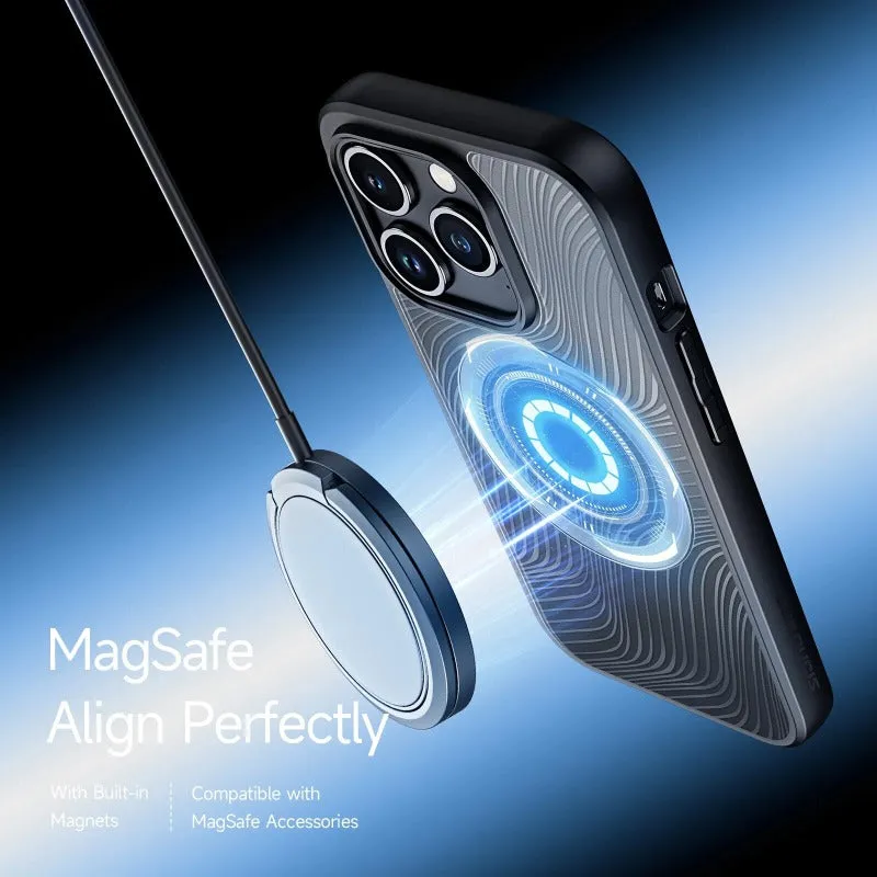 Magsafe Magnetic Wireless Charging Transparent Stripe Shockproof Phone Case For IPhone