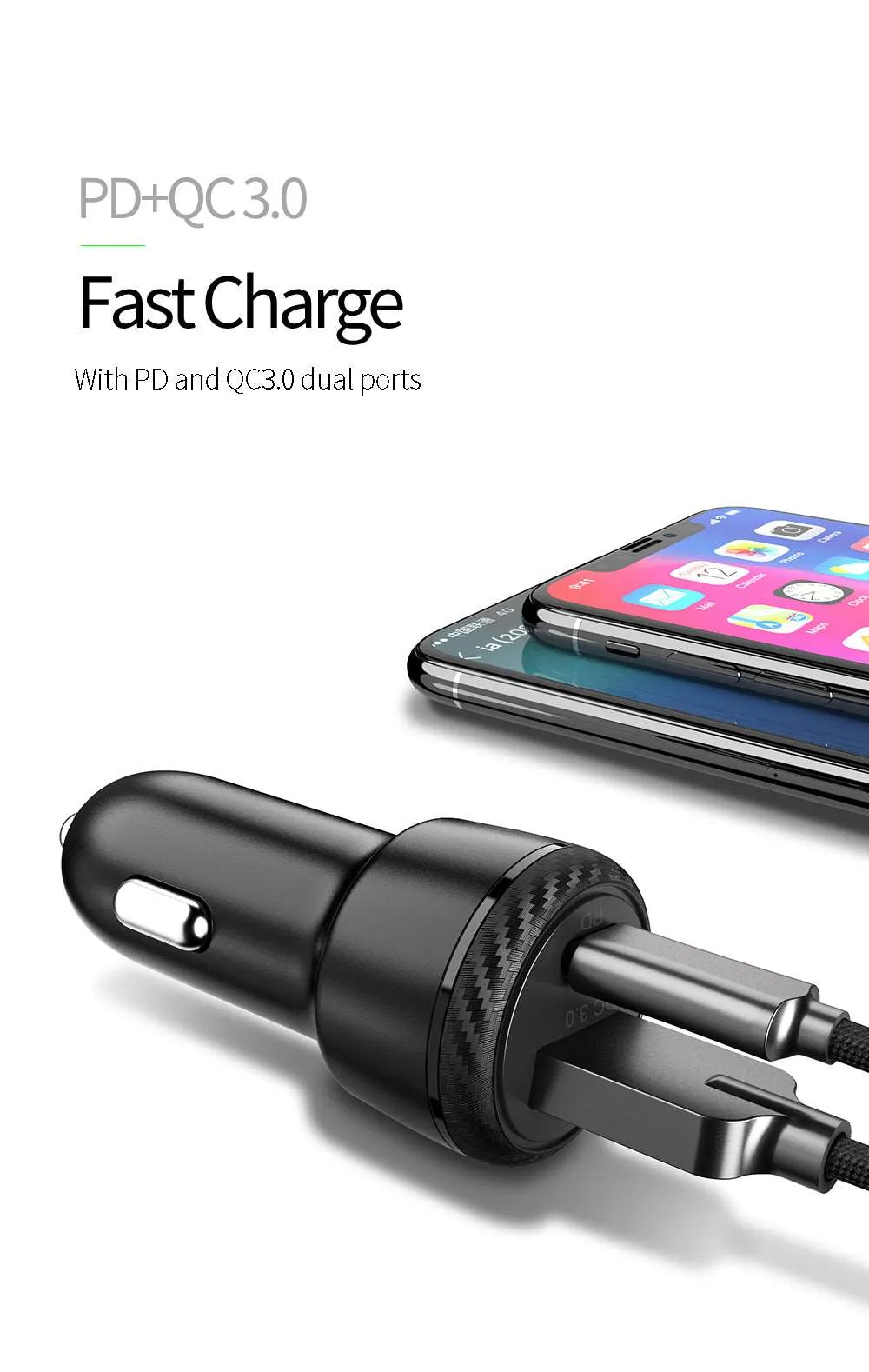 Mcdodo CC-597 | 38W PD Car Charger | Dual Ports (Type-C & USB)