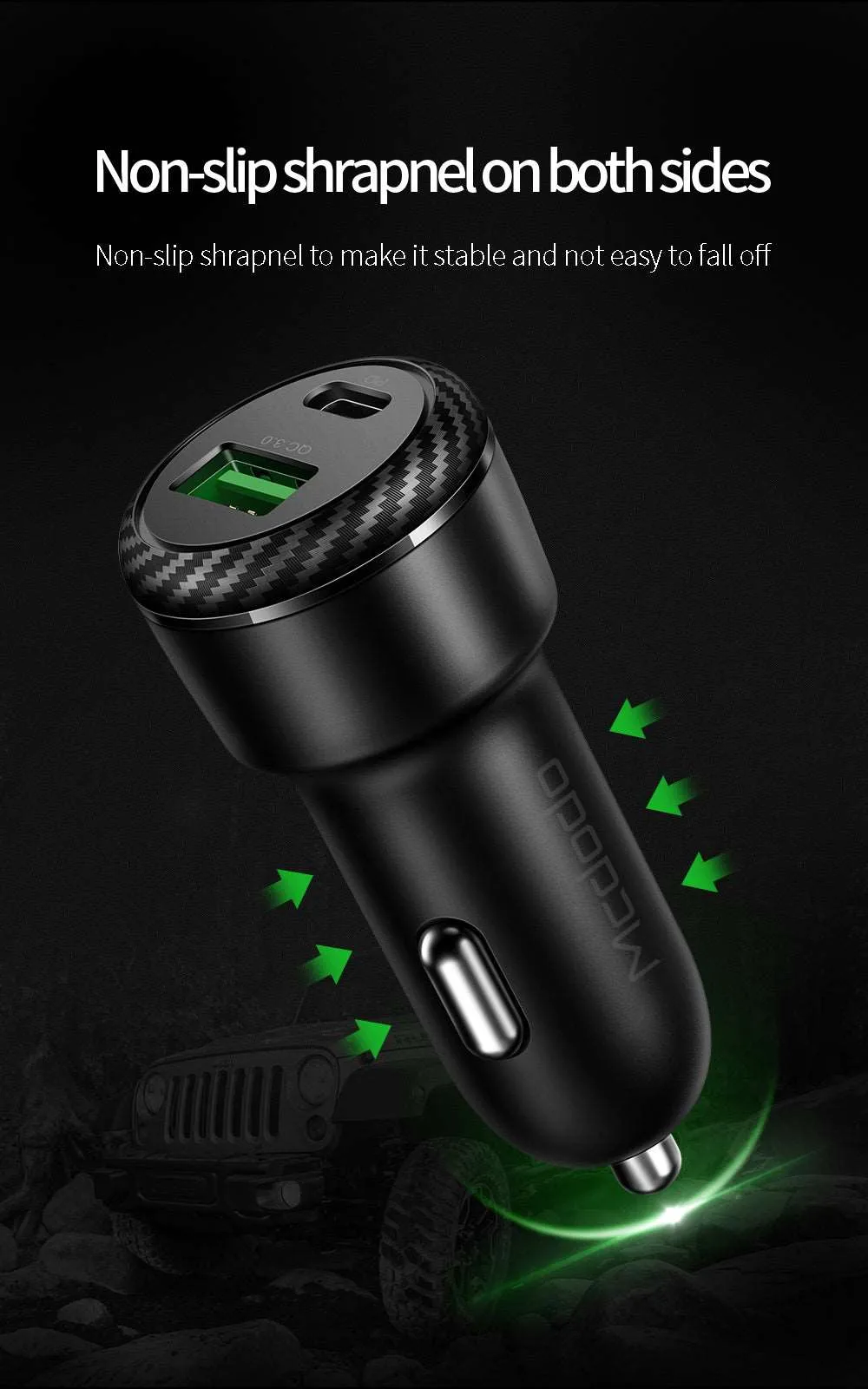 Mcdodo CC-597 | 38W PD Car Charger | Dual Ports (Type-C & USB)