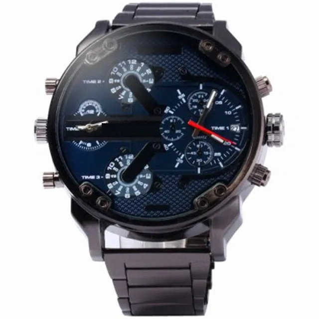 Men Watches Luxury Brand Men Military Multiple Time Zone Wrist Watches Full Steel Men Sports Watch Waterproof Relogio Masculino