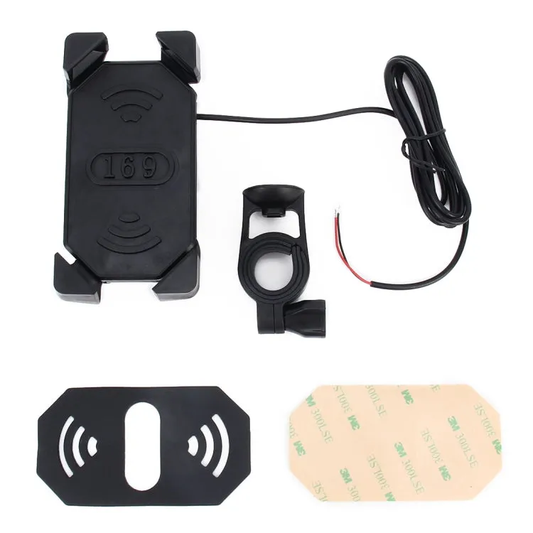 Motorcycle Bike Handlebar 5V 2.4A USB Charger Adjustable Angle Holder for 3.5-6 inch Phone, GPS