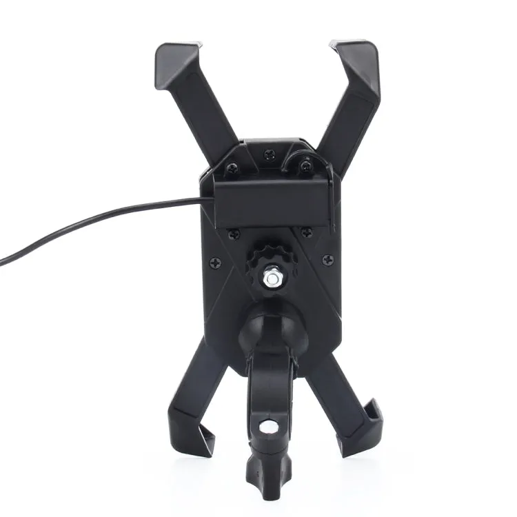 Motorcycle Bike Handlebar 5V 2.4A USB Charger Adjustable Angle Holder for 3.5-6 inch Phone, GPS