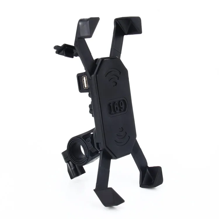 Motorcycle Bike Handlebar 5V 2.4A USB Charger Adjustable Angle Holder for 3.5-6 inch Phone, GPS