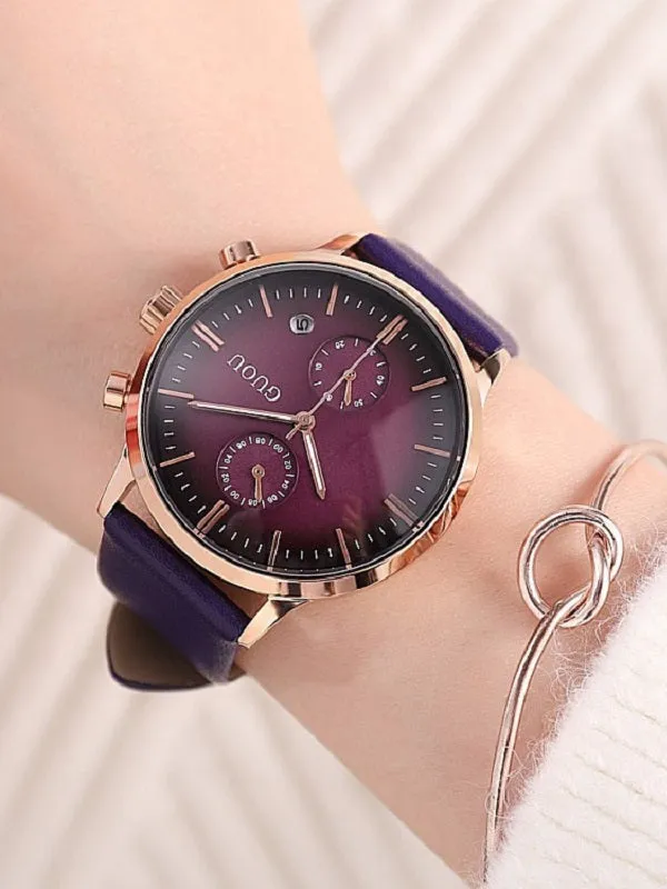 Multifunctional Leather Watch Male&Female