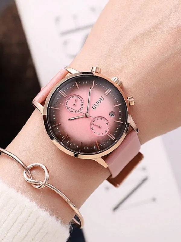 Multifunctional Leather Watch Male&Female