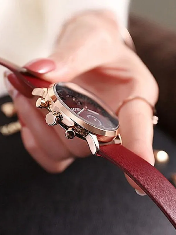 Multifunctional Leather Watch Male&Female