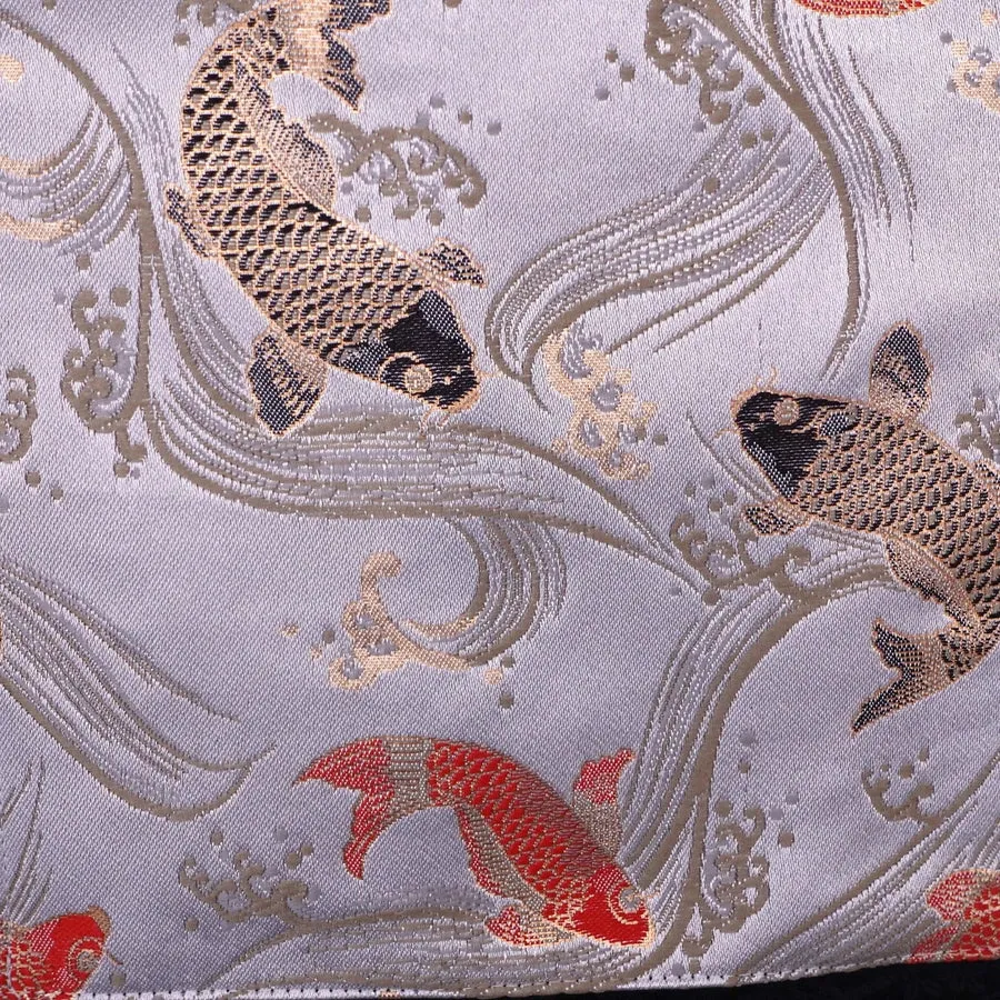 Musashi Japanese Style Kitchen Knife Roll White Koi 1 Pocket Handmade