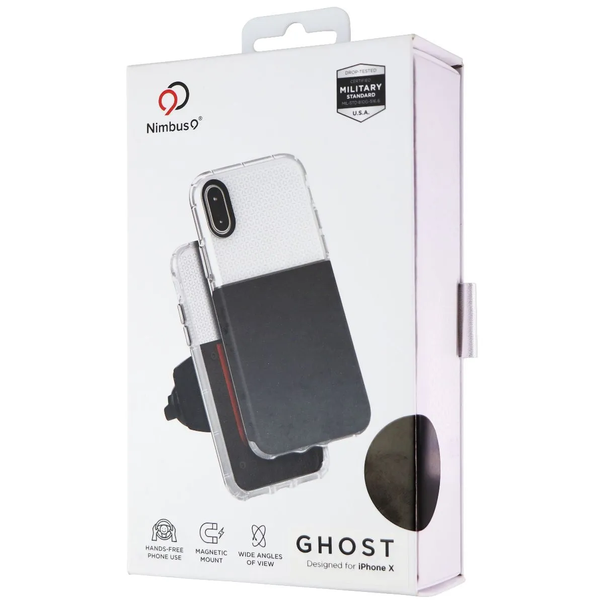 Nimbus9 Ghost Series Case and Mount Kit for iPhone Xs/X - Black/Clear