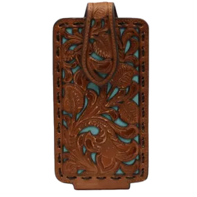 Nocona Floral Laced Brown & Blue Cell Phone Case