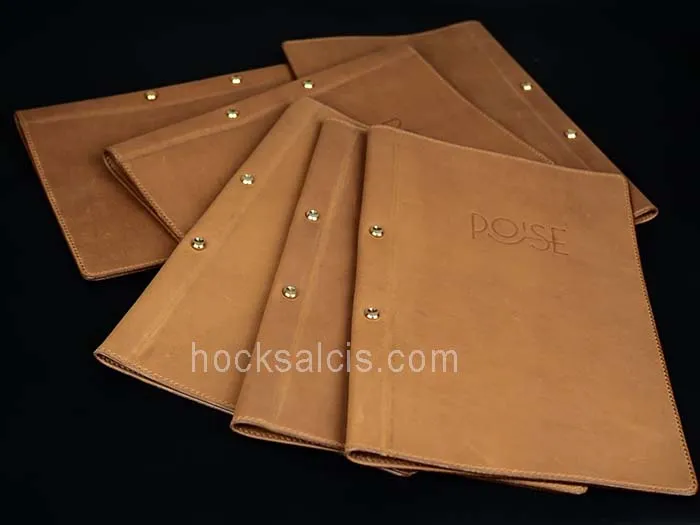 Nubuck Khaki Leather Menu Cover (A4 and A5)