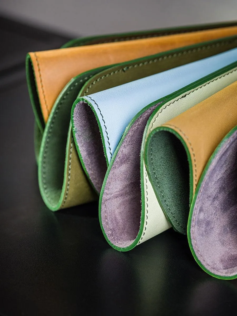 Olive Green classic leather glasses case