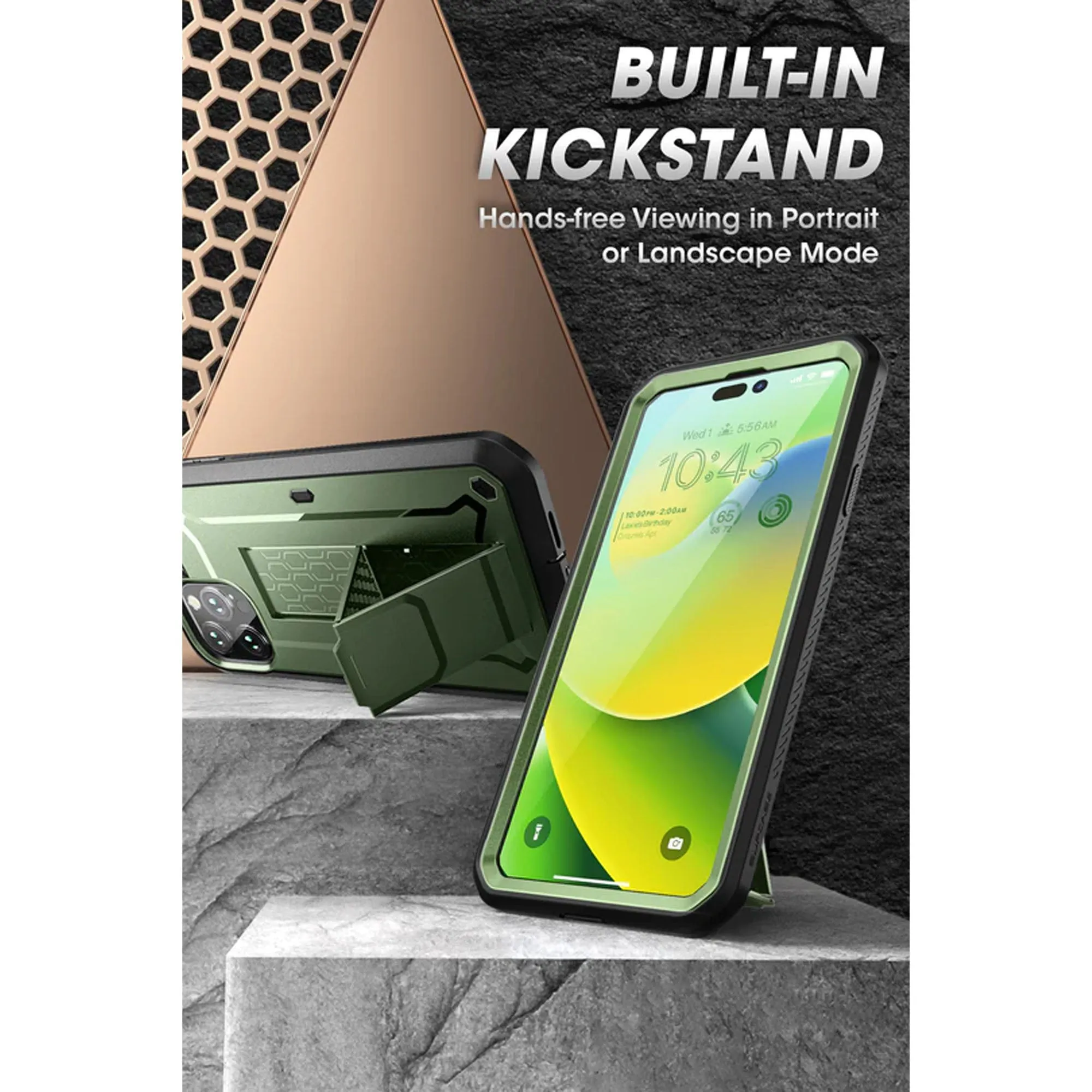 [ONLINE EXCLUSIVE] Supcase Unicorn Beetle UB PRO for iPhone 14 Pro Max - Rugged Case with Built-In Screen Protector - Dark Green (Barcode: 843439119918 )