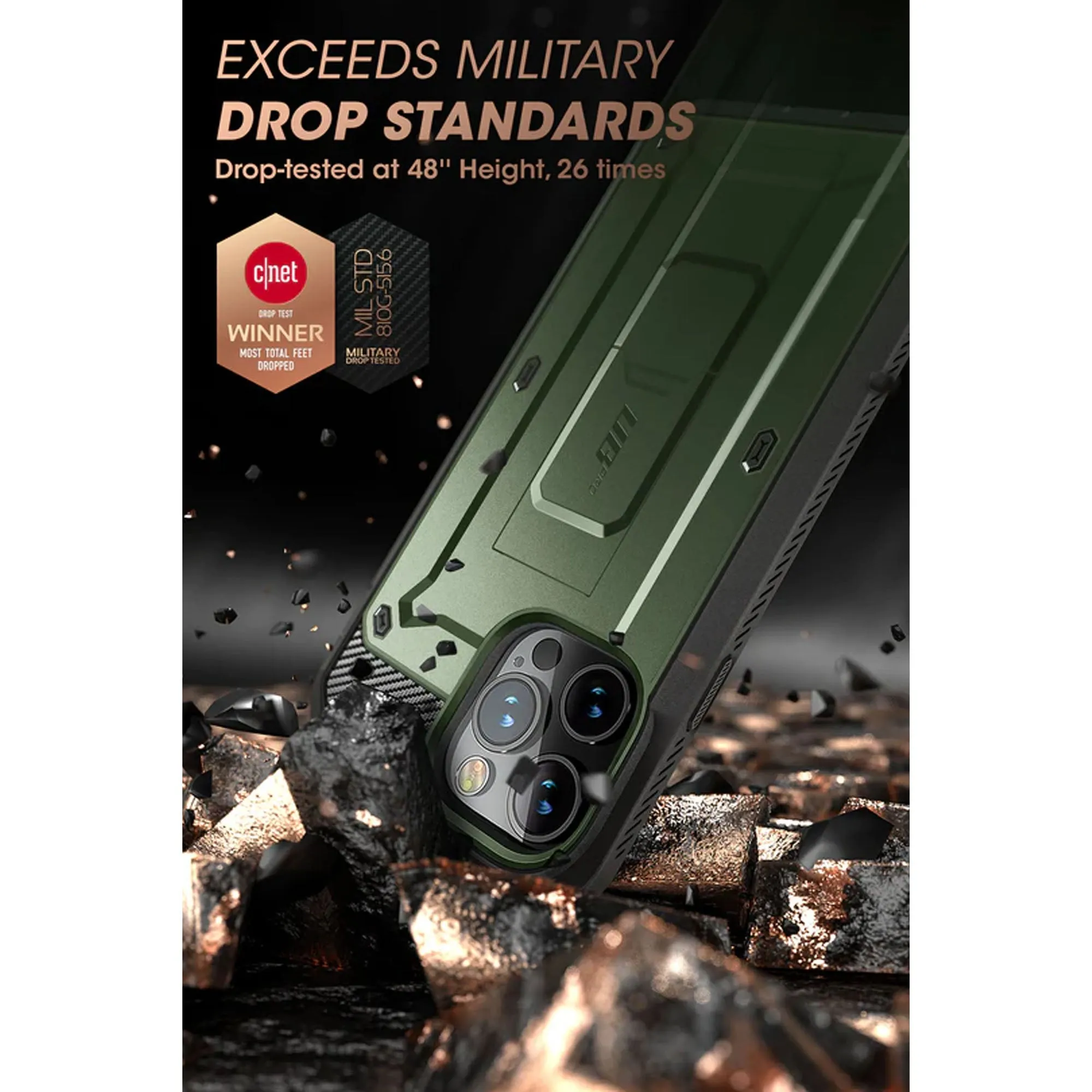 [ONLINE EXCLUSIVE] Supcase Unicorn Beetle UB PRO for iPhone 14 Pro Max - Rugged Case with Built-In Screen Protector - Dark Green (Barcode: 843439119918 )