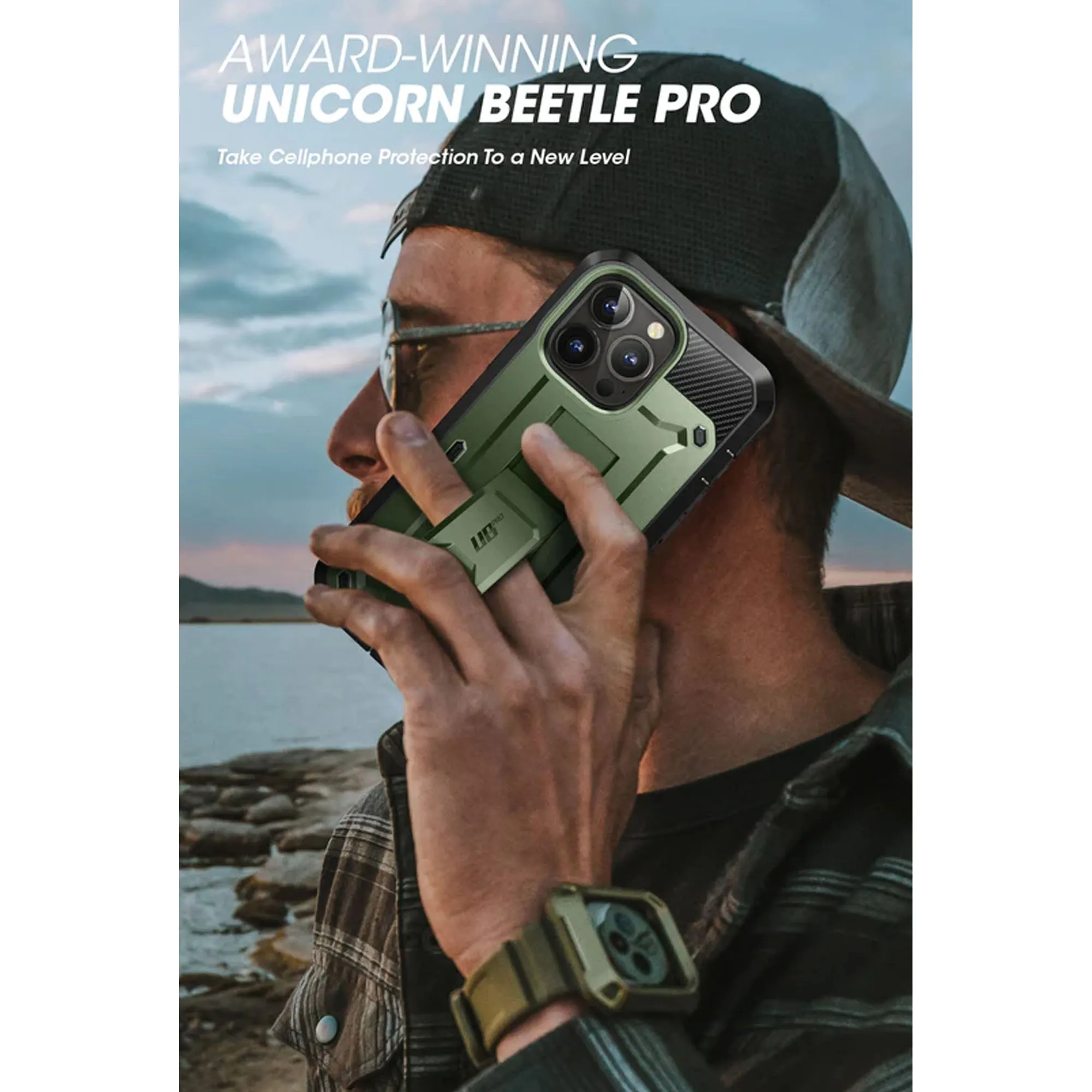 [ONLINE EXCLUSIVE] Supcase Unicorn Beetle UB PRO for iPhone 14 Pro Max - Rugged Case with Built-In Screen Protector - Dark Green (Barcode: 843439119918 )