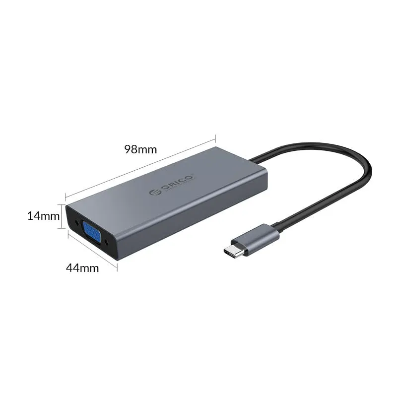 Orico 5 In 1 [1 X Hdmi | 1Xusb3.0 | 1Xvga | 1X3.5Mm | 1Xtype-C Pd] Multifunctional Docking Station