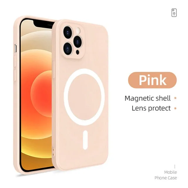 Original Liquid Silicone Wireless Magnetic Phone Case for iPhone 12 mini 12 Pro Max Back Soft Cover for iPhone 11 Pro Max