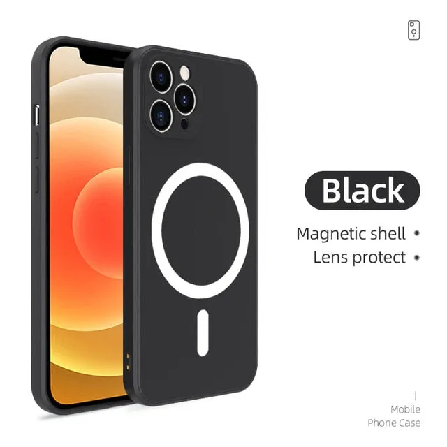 Original Liquid Silicone Wireless Magnetic Phone Case for iPhone 12 mini 12 Pro Max Back Soft Cover for iPhone 11 Pro Max