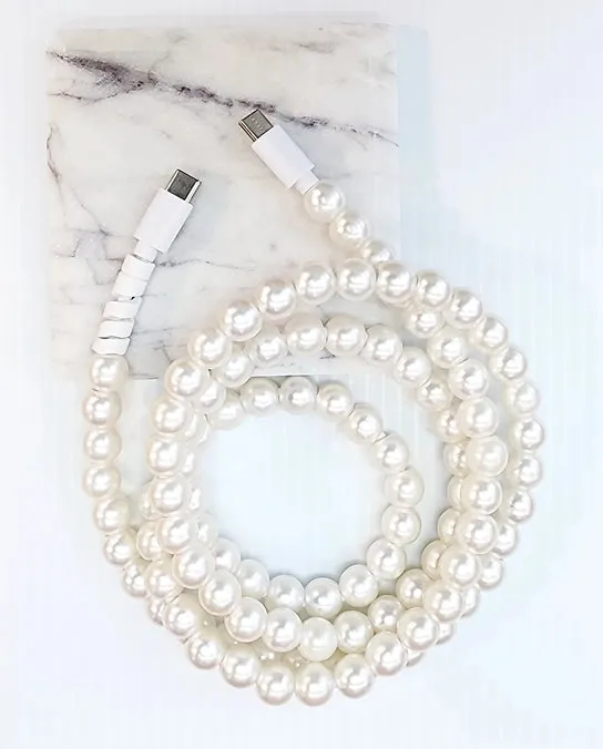 Pearl Beaded Phone Charger Cable