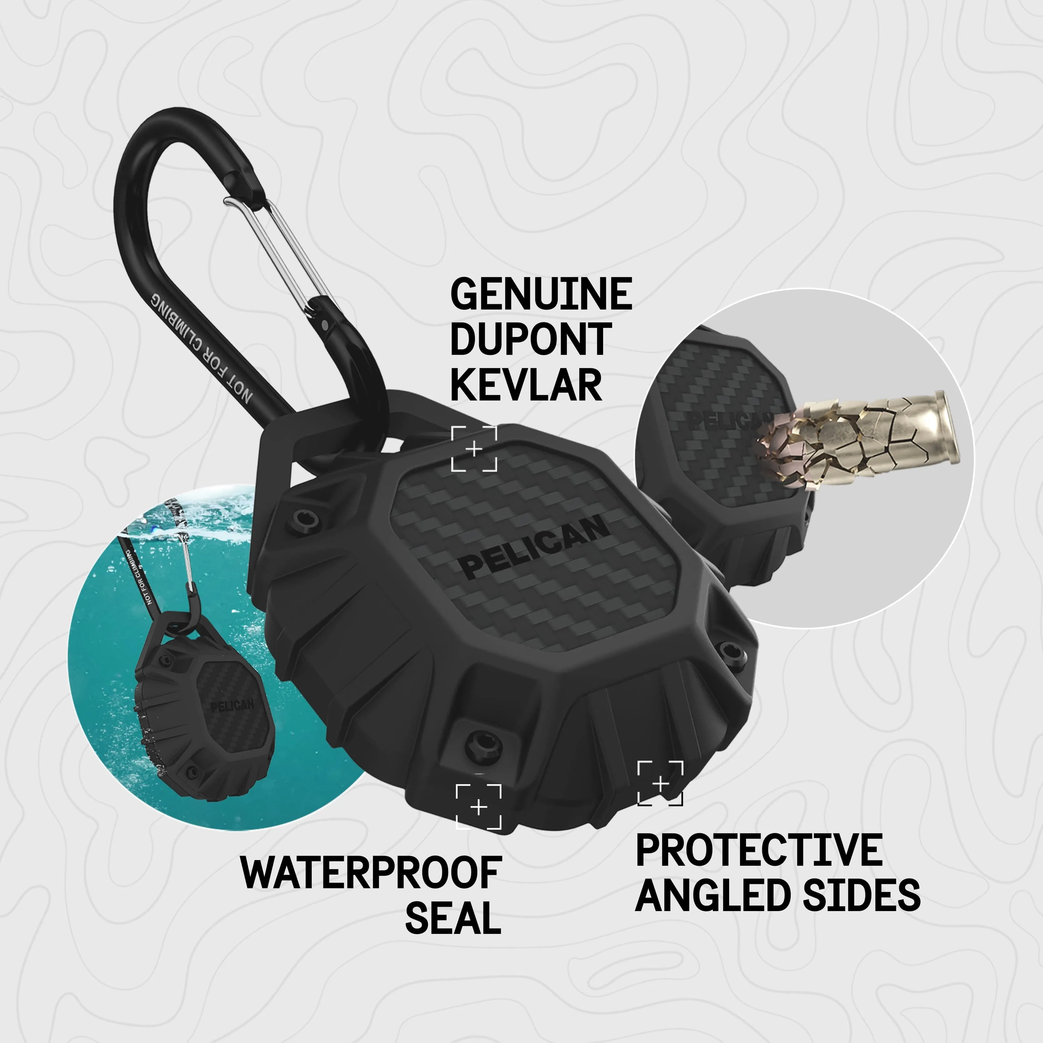 Pelican Marine Waterproof AirTag Carabiner Case - AirTag Case