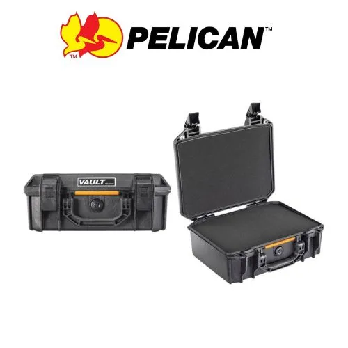 Pelican V200 Vault Medium Case with Foam Black - Limited Lifetime Local Warranty