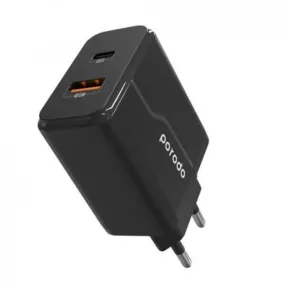 Porodo Pd & Qc Wall Charger 20W Eu Porodo Pd & Qc Wall Charger 20W Eu Includes Braided