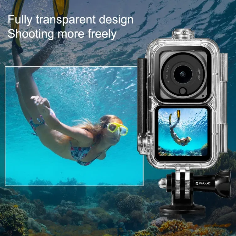 PULUZ 60m Waterproof Housing Diving Case for DJI Action 2 Camera Unit / Action 2 Power Combo / Action 2 Dual-Screen Combo(Transparent)