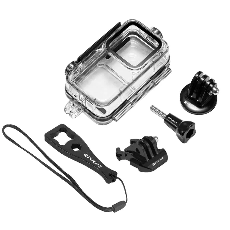 PULUZ 60m Waterproof Housing Diving Case for DJI Action 2 Camera Unit / Action 2 Power Combo / Action 2 Dual-Screen Combo(Transparent)