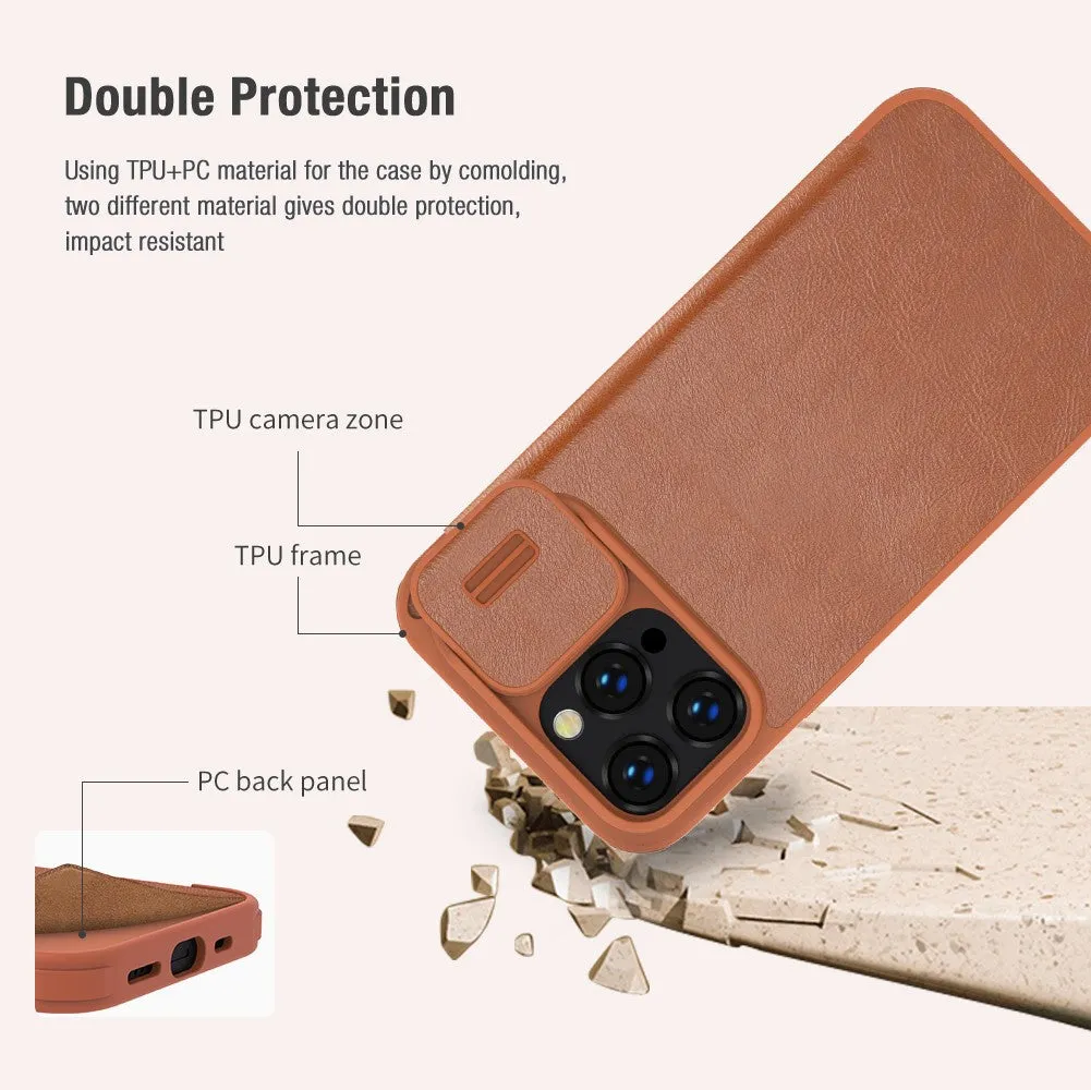 Qin Pro Leather PC Phone Case With Lens Bracket For iPhone