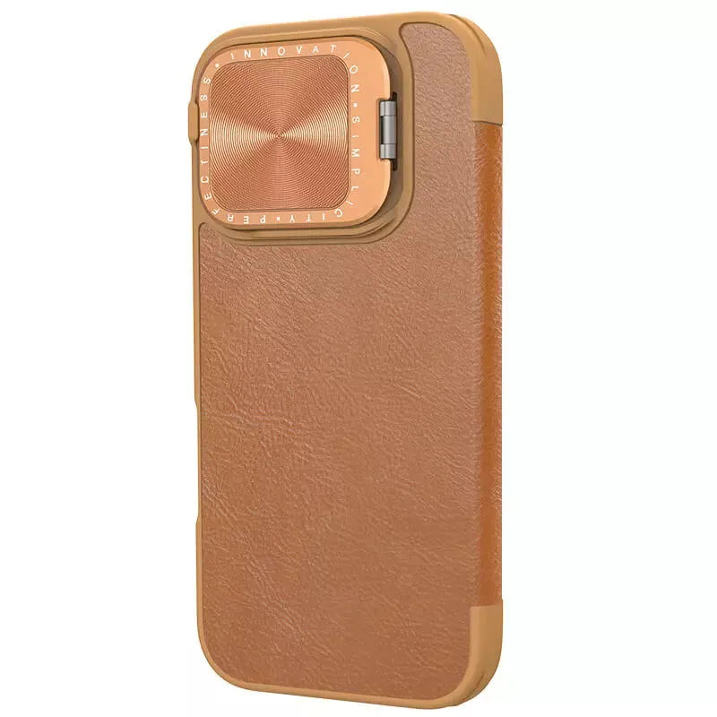 Qin Pro Leather PC Phone Case With Lens Bracket For iPhone