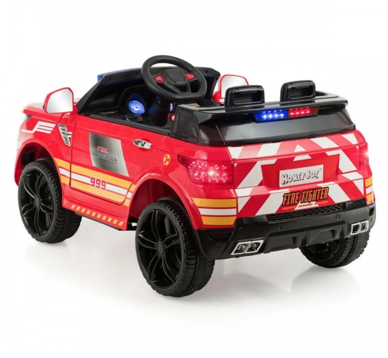 Range Rover 2025 Style | 1 Seater Red | 12V Ride On SUV Kids Fire Fighter Truck | Walkie Talkie | Siren | Ages 3-8 | Remote