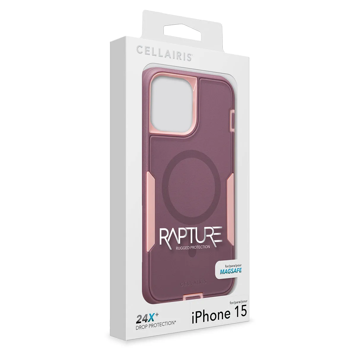 Rapture Rugged - iPhone 15 Rose/ Mulberry w/ MagSafe Case