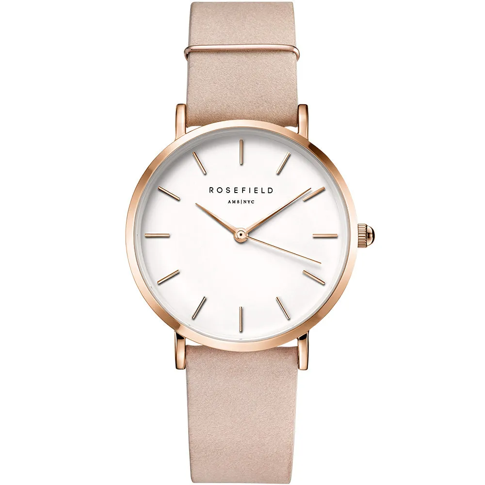 Rosefield WSPR-W73 West Village Rose Gold Pink Leather Ladies Watch