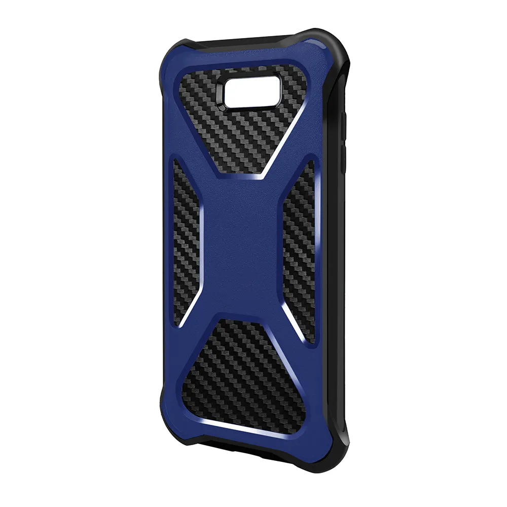 Samsung Galaxy J7 (2017) / J7 Sky Pro / J7 Perx / J7 V / J7 Prime / Galaxy Halo Case, Rugged Slim Rotating Swivel Lock Carbon Fiber Combo Clip Cover - Blue