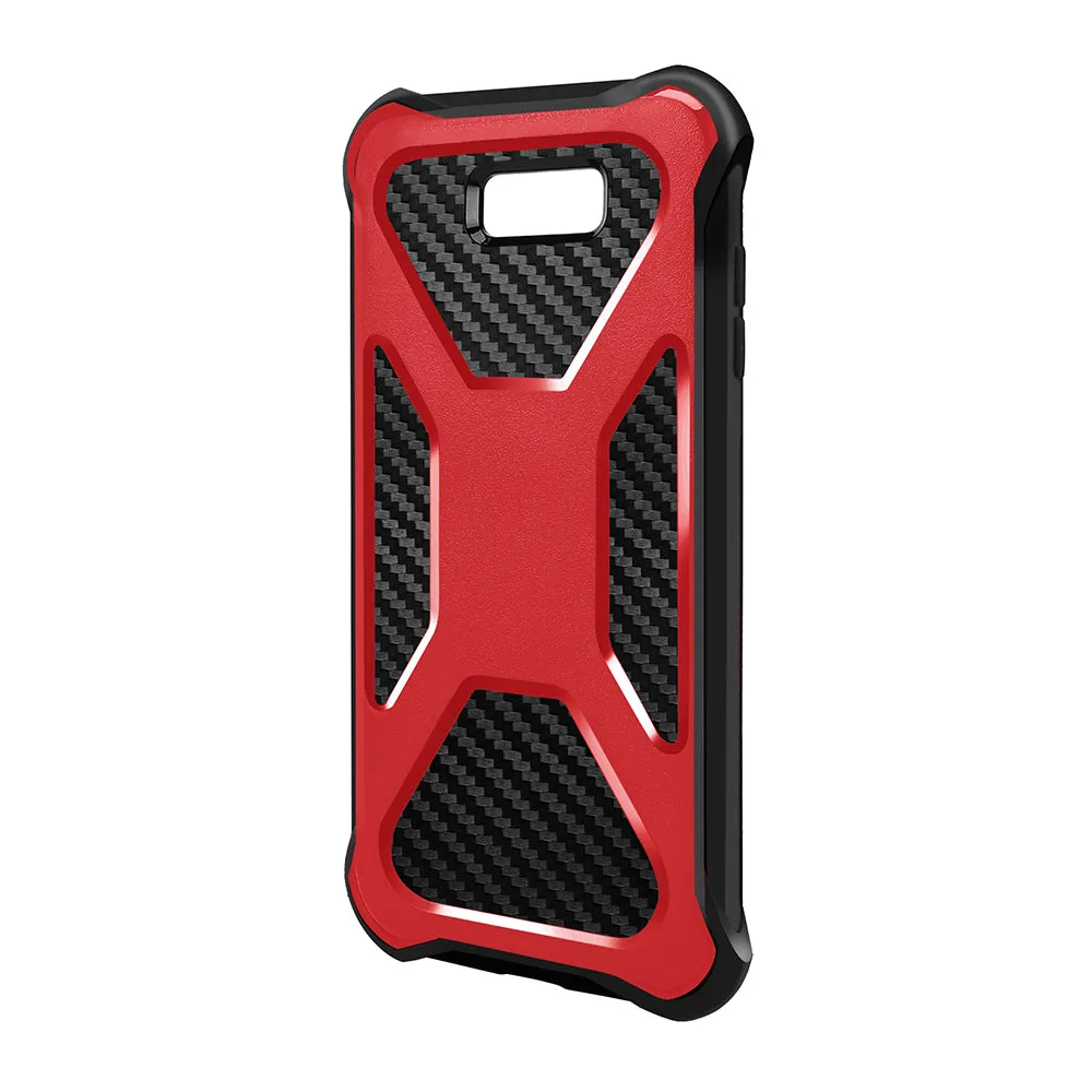 Samsung Galaxy J7 (2017) / J7 Sky Pro / J7 Perx / J7 V / J7 Prime / Galaxy Halo Case, Rugged Slim Rotating Swivel Lock Carbon Fiber Combo Clip Cover - Red