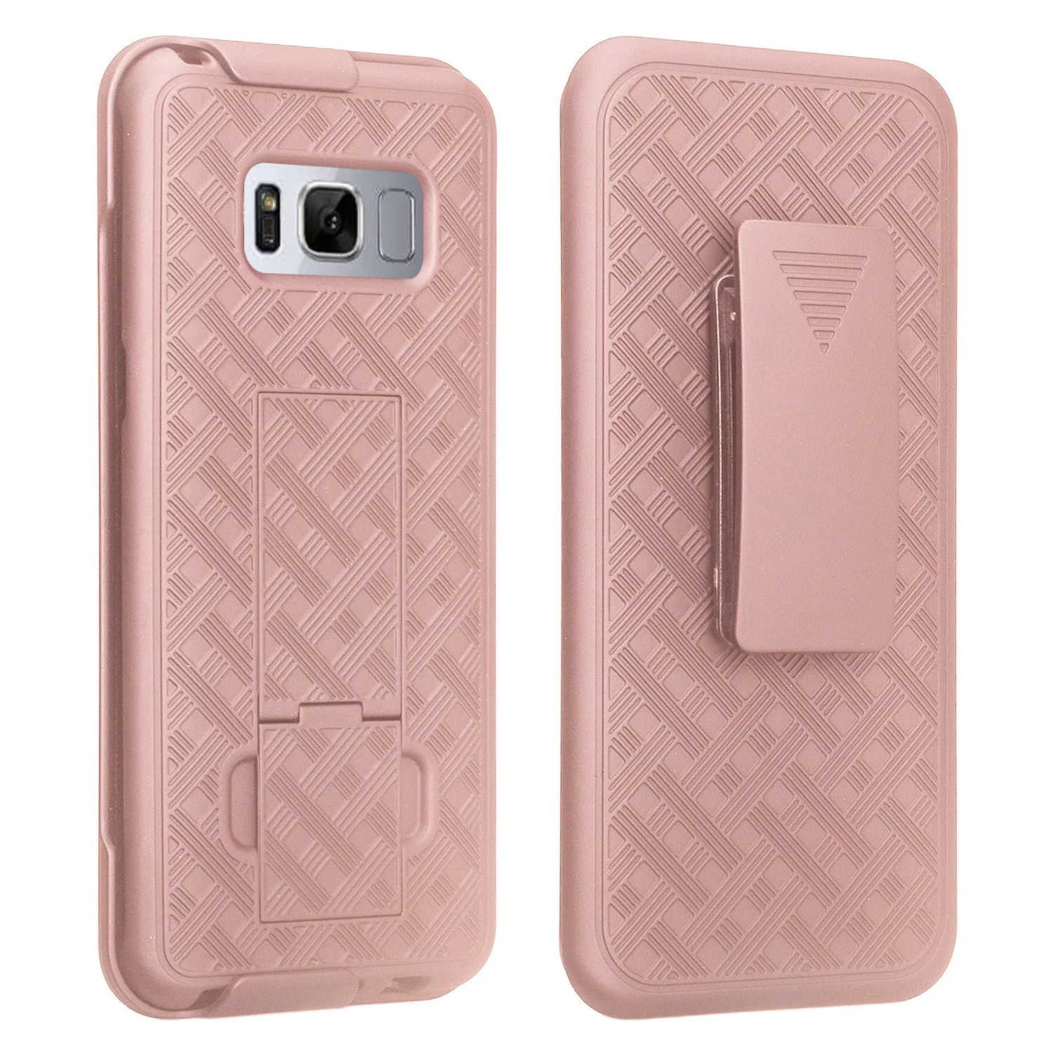 Samsung Galaxy S8 Plus Case, SM-G955 Case Sim Rugged Rotating Swivel Lock Holster Shell Combo Clip Case for Galaxy S8 Plus - Rose Gold