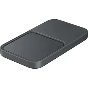 Samsung Super Fast Wireless Charger Duo (with Adapter and Cable) - 15 W - 9 V Input - Dark Grey