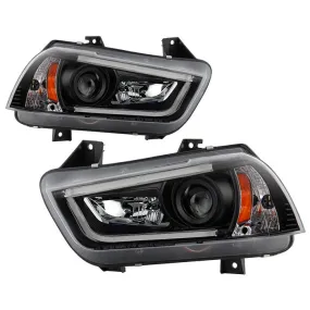 Spyder Dodge Charger 11-14 LED Bar Headlights Black OEM Xenon