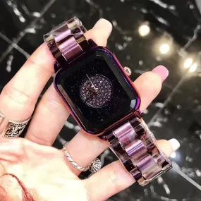 Square Pattern Starry Sky Women's Watch