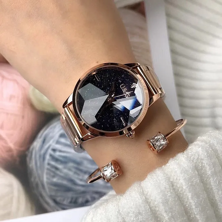 Starry Chassis Stainless Steel Strap Women‘s Watch