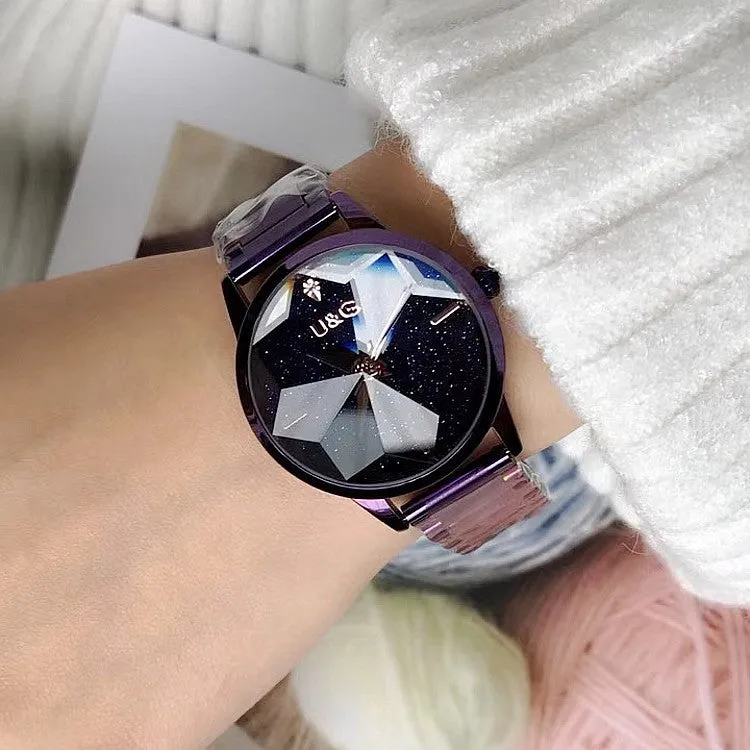 Starry Chassis Stainless Steel Strap Women‘s Watch